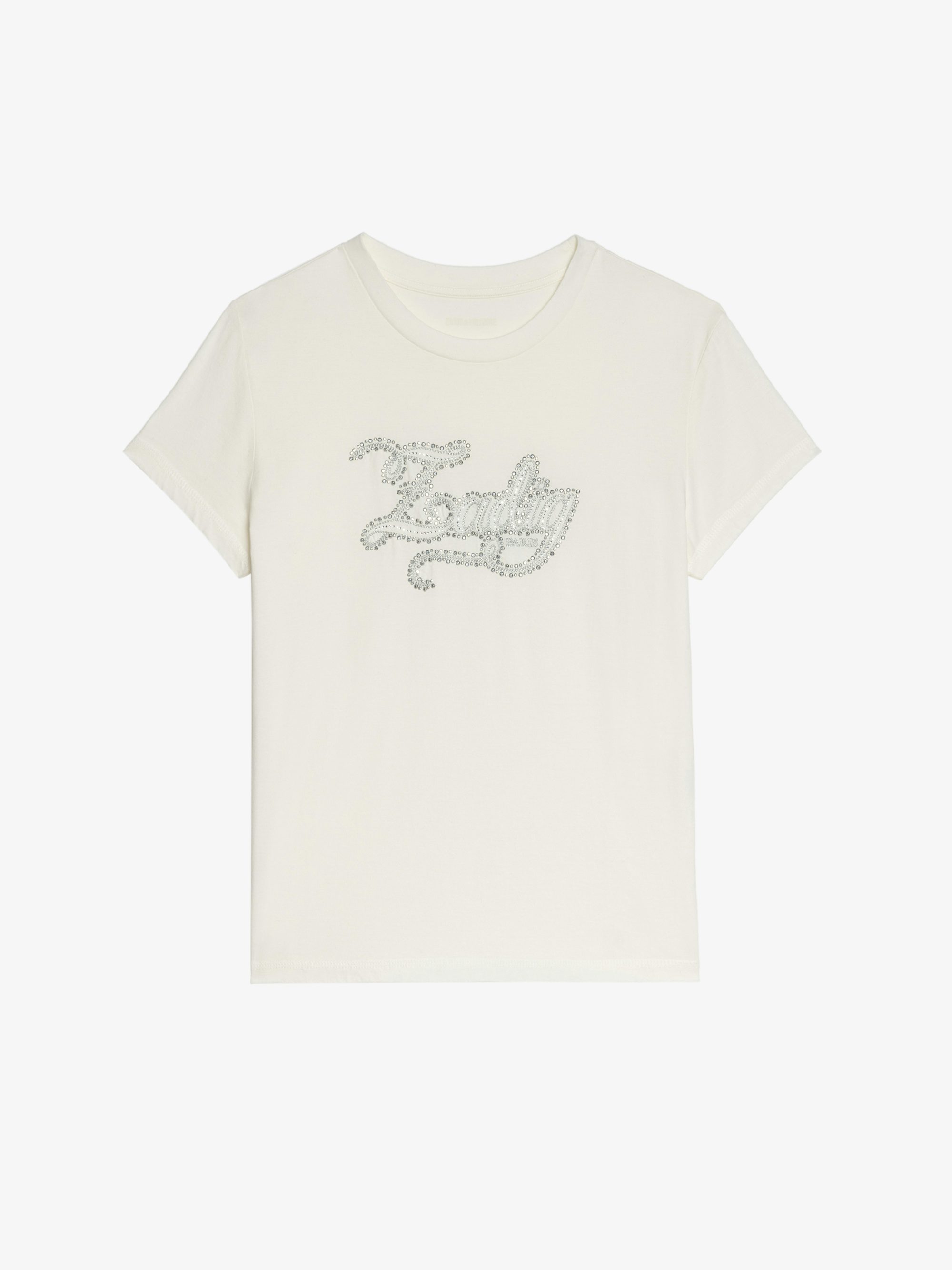 T-shirt Walk - Short-sleeved T-shirt with "Zadig" embroidery with strass on the front.